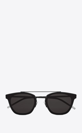 SAINT LAURENT CLASSIC E 28 sunglasses in matte black metal with smoked lenses a_V4
